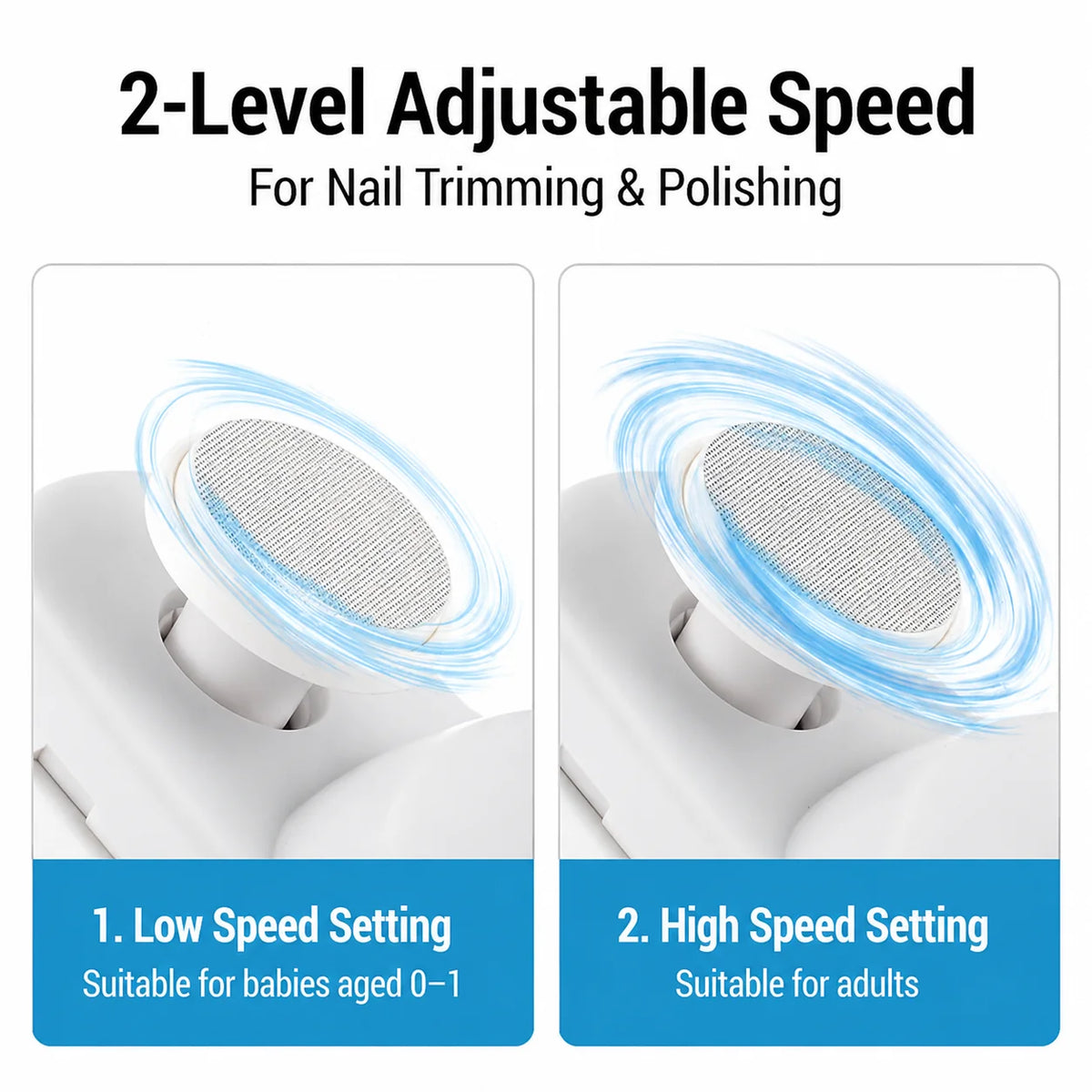 Electric Nail Clipper Cut, File & Polish USB Rechargeable