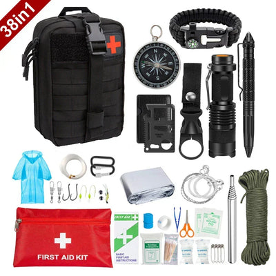 Emergency Kit Waterproof & MOLLE-Compatible 38-Piece
