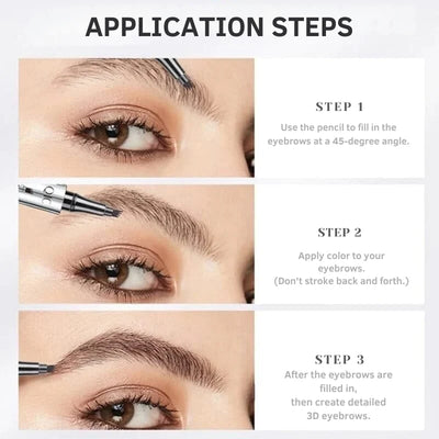 Eyebrow Pencil 4-Tip Microblading Head Waterproof & Long-Lasting