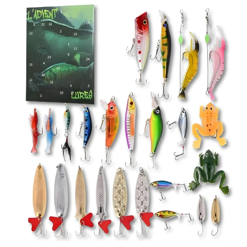 Fishing Advent Calendar 24 Lures Compact Metal Case