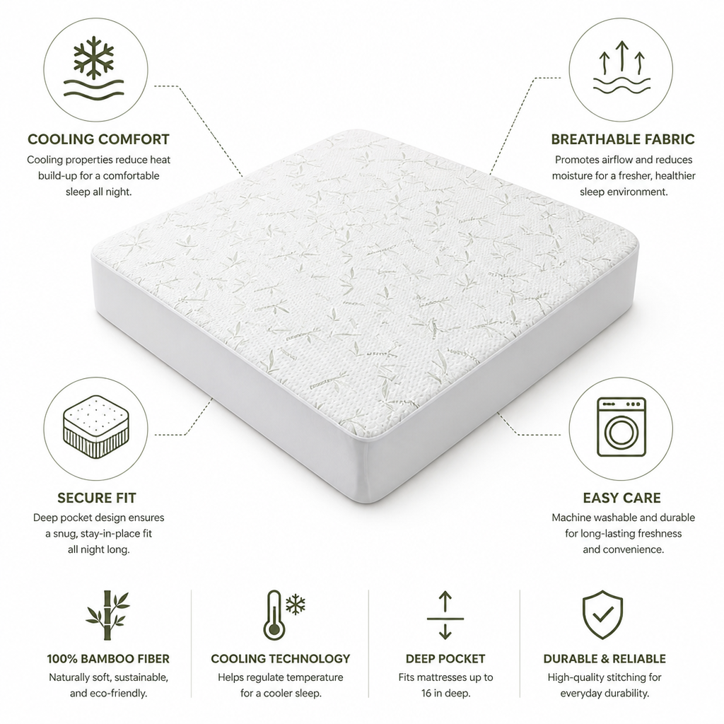 Fitted Sheet Cooling & Breathable Deep Pocket