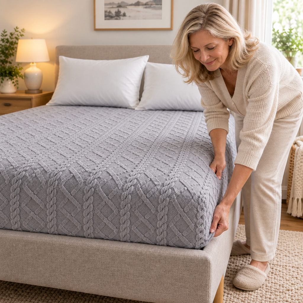 Fitted Sheet Velvet 3D Texture 360° Fit
