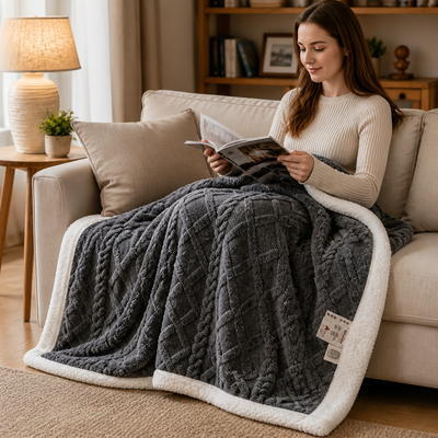 Fleece Blanket Reversible Brushed & Smooth