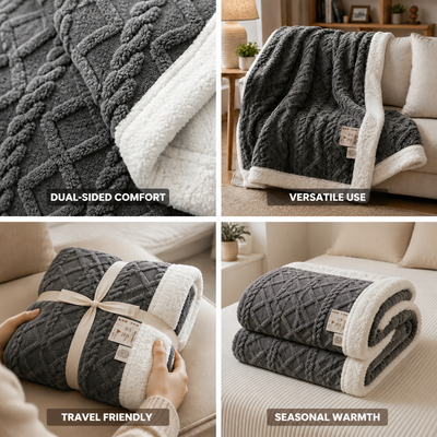 Fleece Blanket Reversible Brushed & Smooth
