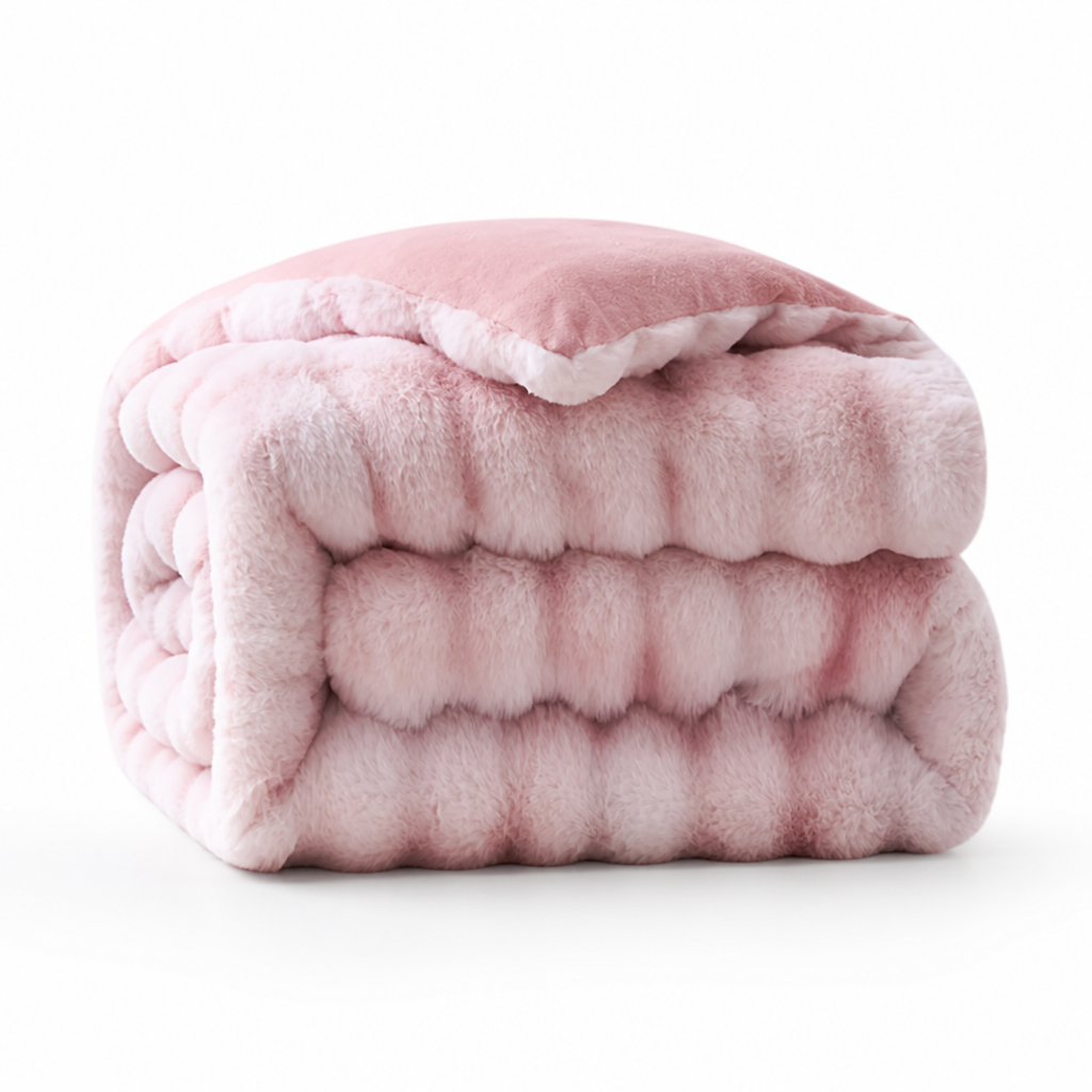 Fleece Blanket Ultra-Soft Rabbit & Milk Velvet Machine Washable