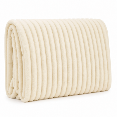 Fleece Throw Blanket Ribbed Texture & Machine Washable