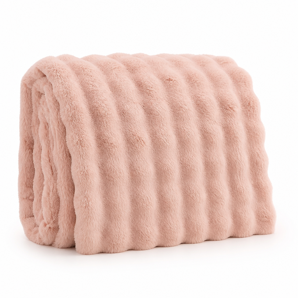 Fleece Throw Blanket Velvet-Soft Bubble Texture Pilling-Resistant