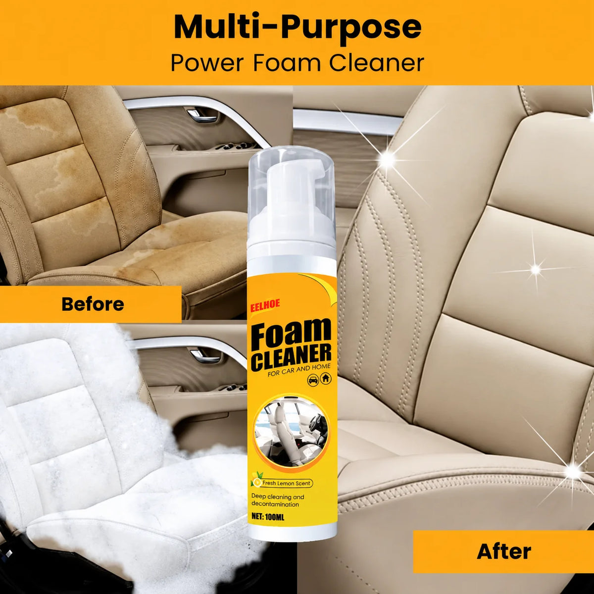 Foam Cleaner Spray Expanding Multi-Surface No-Rinse & Residue-Free