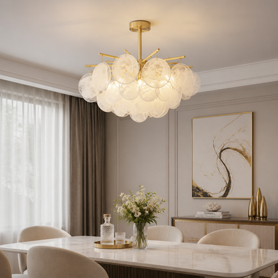 French Bubble Glass Wind Chime Pendant Light