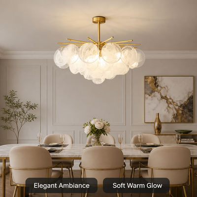 French Bubble Glass Wind Chime Pendant Light