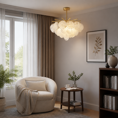 French Bubble Glass Wind Chime Pendant Light