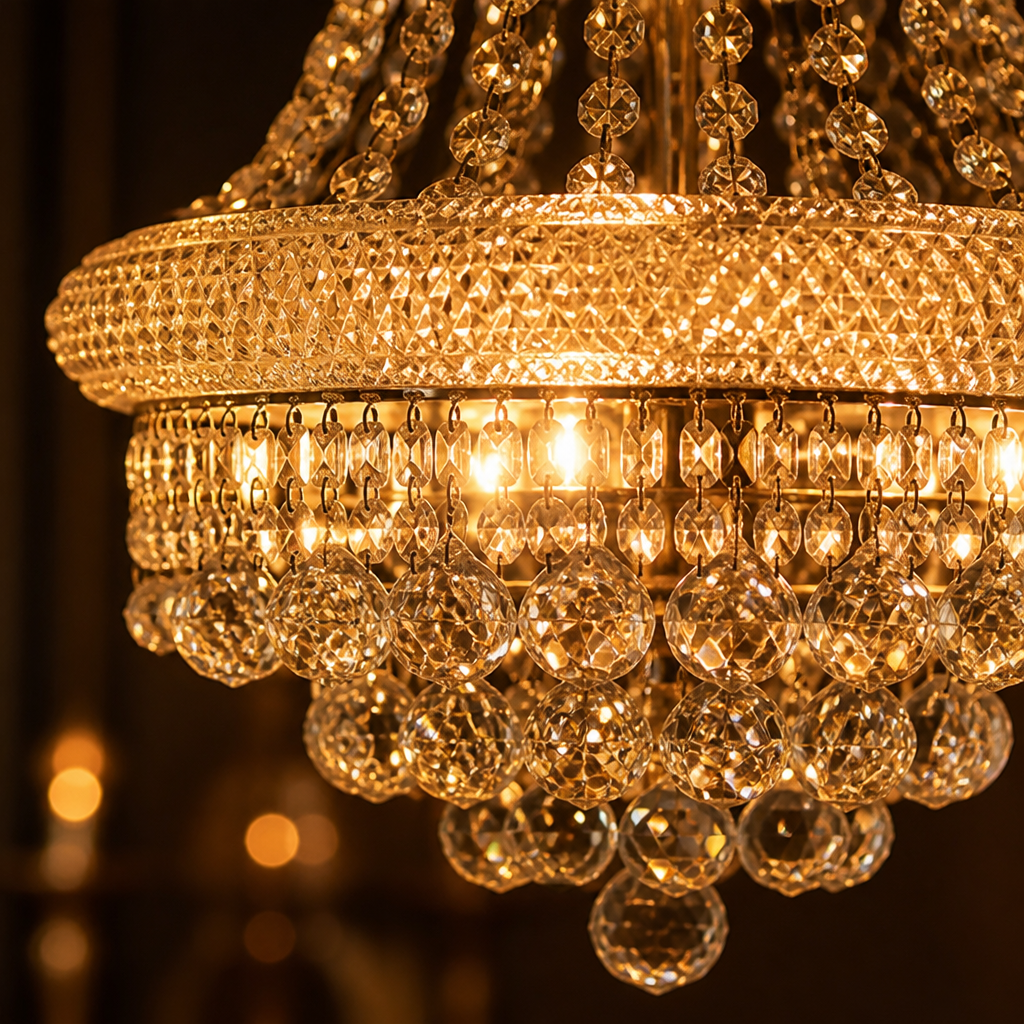 French Crystal Adjustable Chain Chandelier