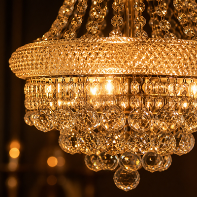 French Crystal Adjustable Chain Chandelier