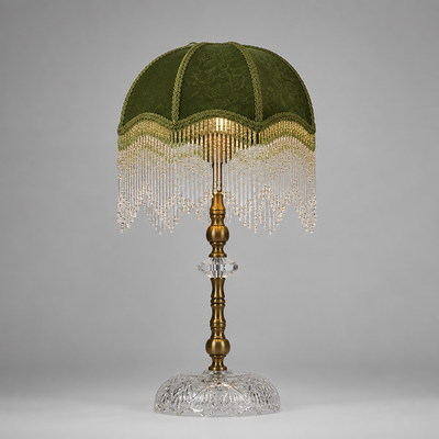 French Green Velvet Tassel Pendant Light