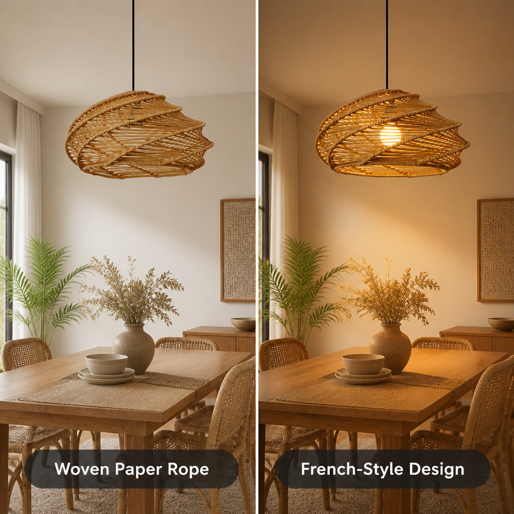 French Paper Rope Pendant Light