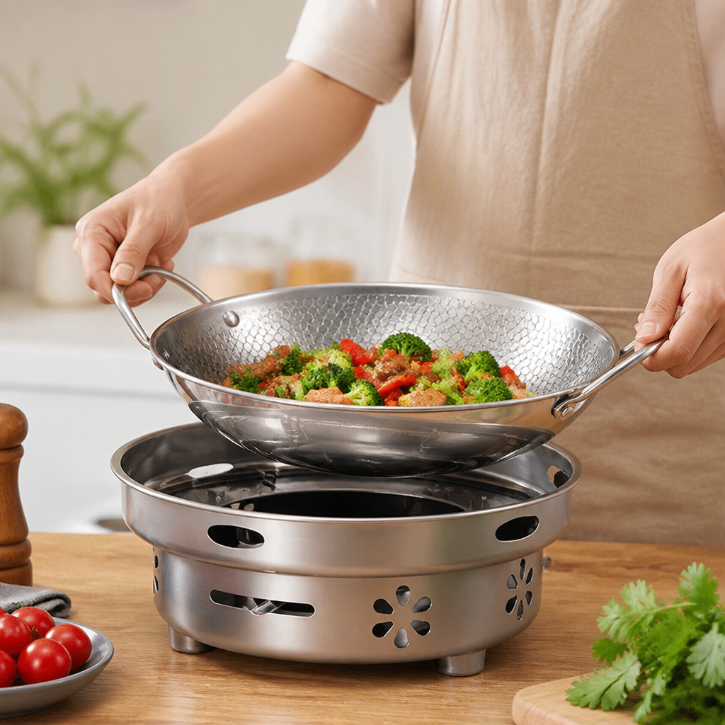 Frying Pan 11.4 Inch Stainless Steel Honeycomb Non-Stick