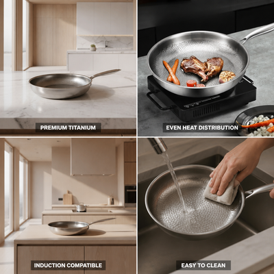 Frying Pan Hammered Titanium Induction Compatible