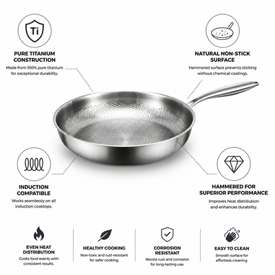 Frying Pan Titanium Hand-Hammered Non-Stick