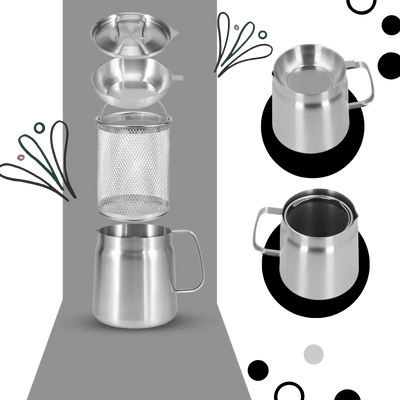 Frying Pot Integrated Oil Sieve Stainless Steel Heat-Resistant Handle