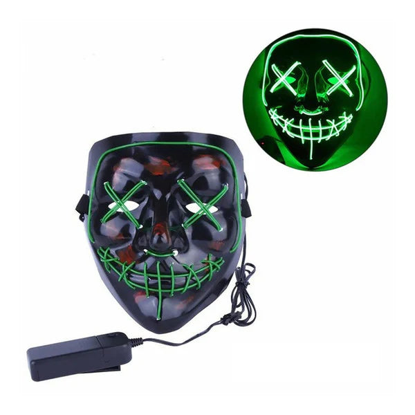 Full-Face LED Mask Wired Remote & 3 Light Modes Multi-Color