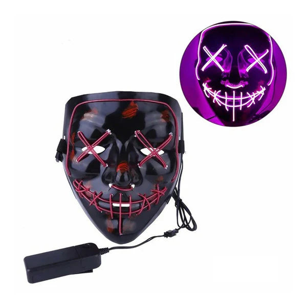 Full-Face LED Mask Wired Remote & 3 Light Modes Multi-Color