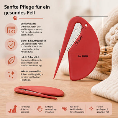 Fur Detangler Set 10-Piece Stainless Steel Teeth Ergonomic Handle