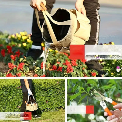 Garden Tool Set 10 Piece Multi Compartment Bag