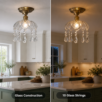 Glass 10-Strand Pendant Light