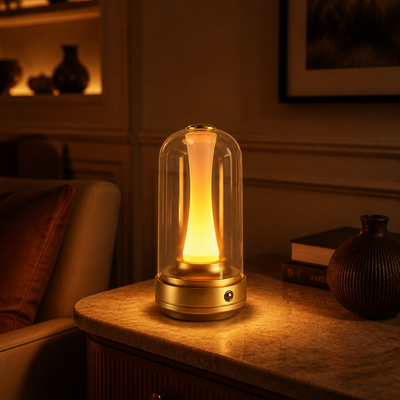 Glass LED Mushroom Night Light