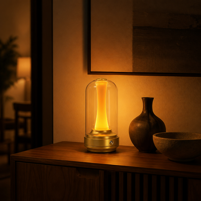 Glass LED Mushroom Night Light