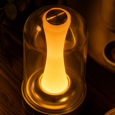 Glass LED Mushroom Night Light