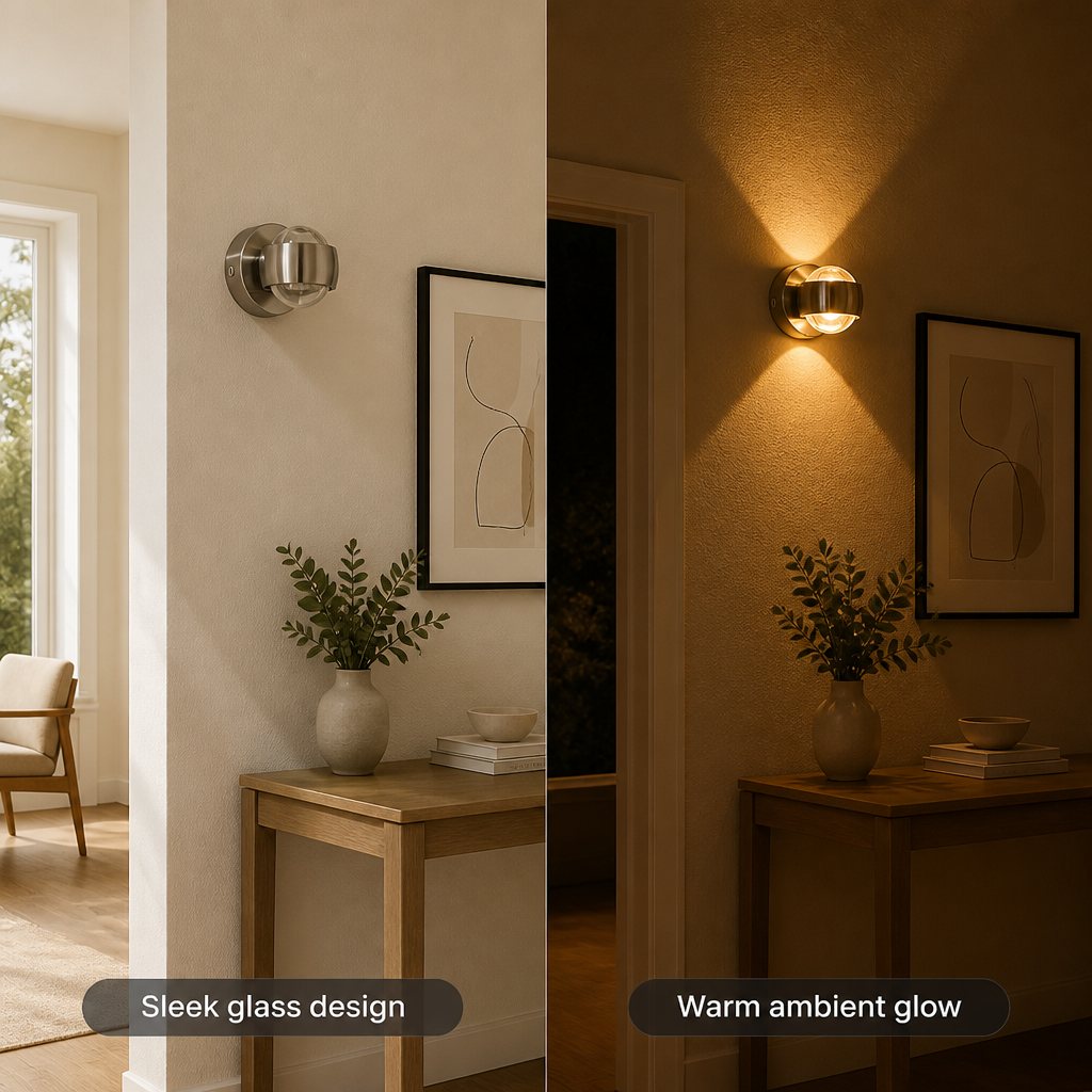 Glass LED Up & Down Wall Sconce