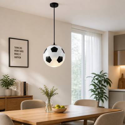 Glass Soccer Ball Pendant Light