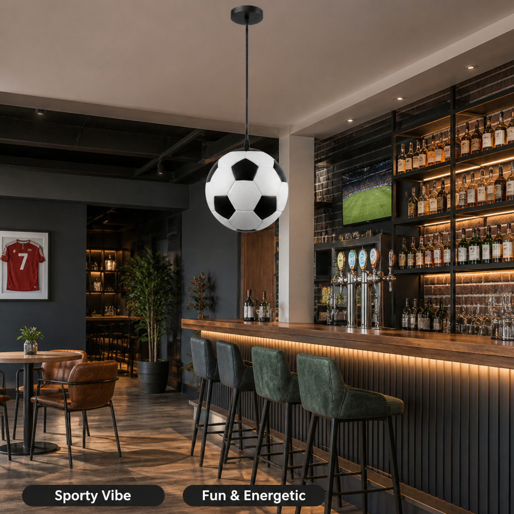 Glass Soccer Ball Pendant Light