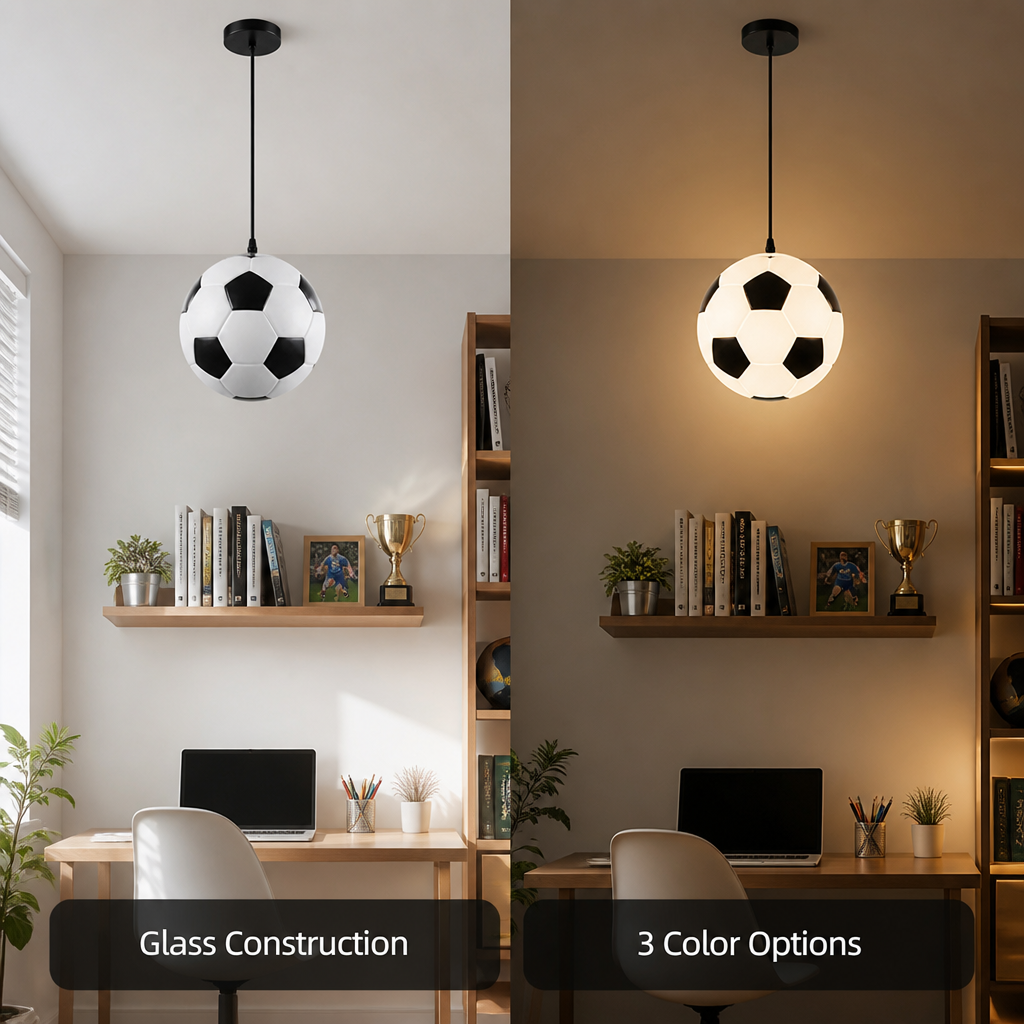 Glass Soccer Ball Pendant Light