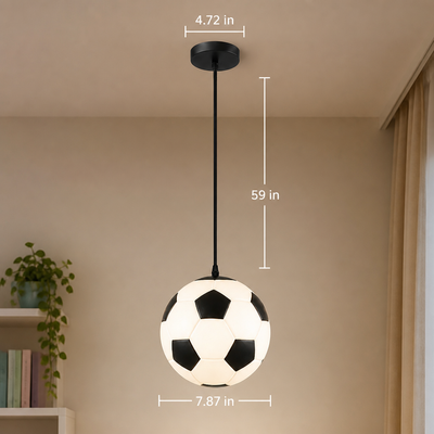 Glass Soccer Ball Pendant Light