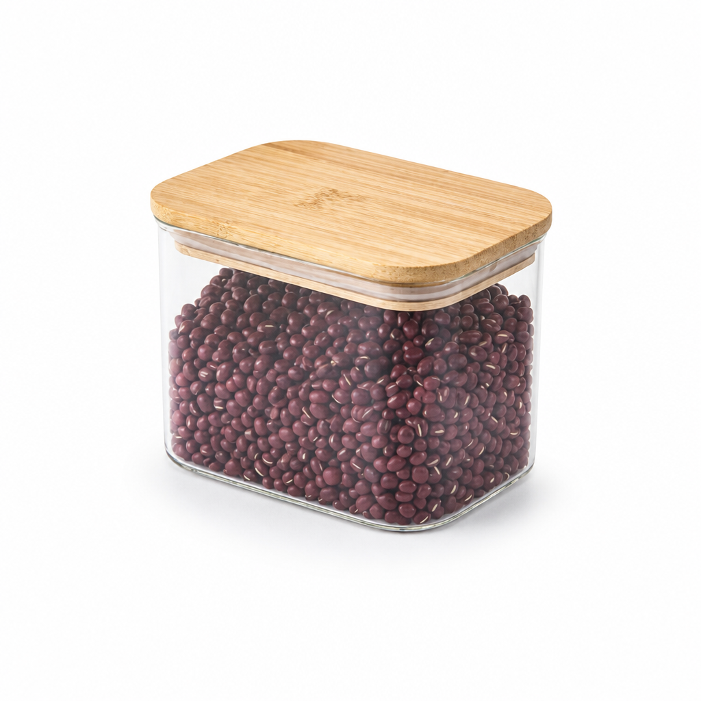 Glass Storage Jar Airtight Bamboo Lid & Food Safe