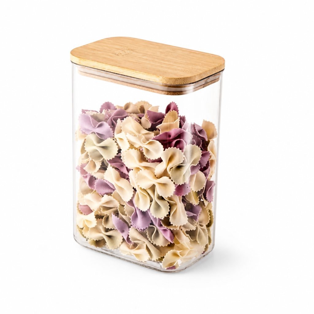 Glass Storage Jar Airtight Bamboo Lid & Food Safe