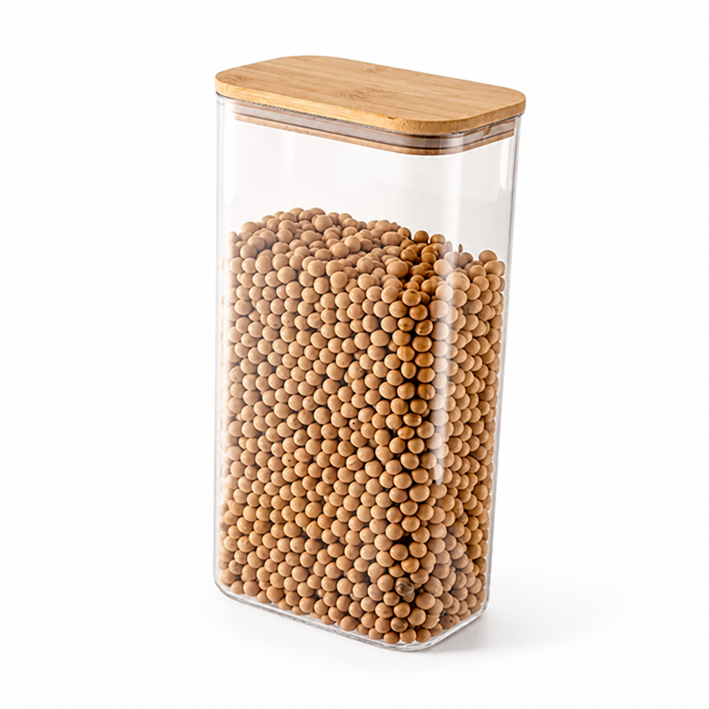 Glass Storage Jar Airtight Bamboo Lid & Food Safe