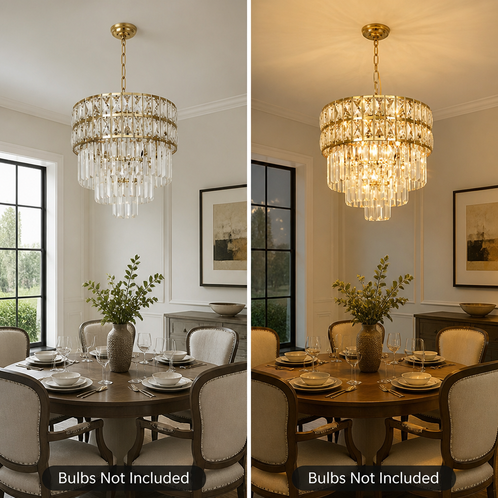 Gold Crystal Tiered Chandelier