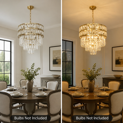 Gold Crystal Tiered Chandelier