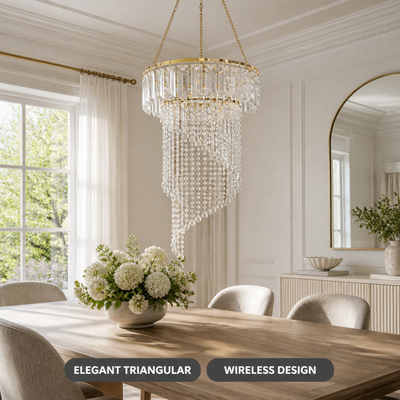 Golden Triangular String Lights