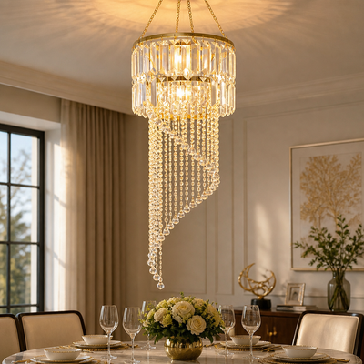Golden Triangular String Lights