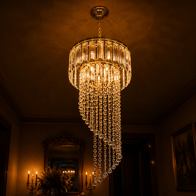 Golden Triangular String Lights