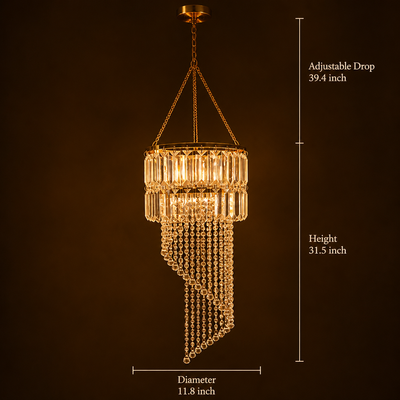 Golden Triangular String Lights