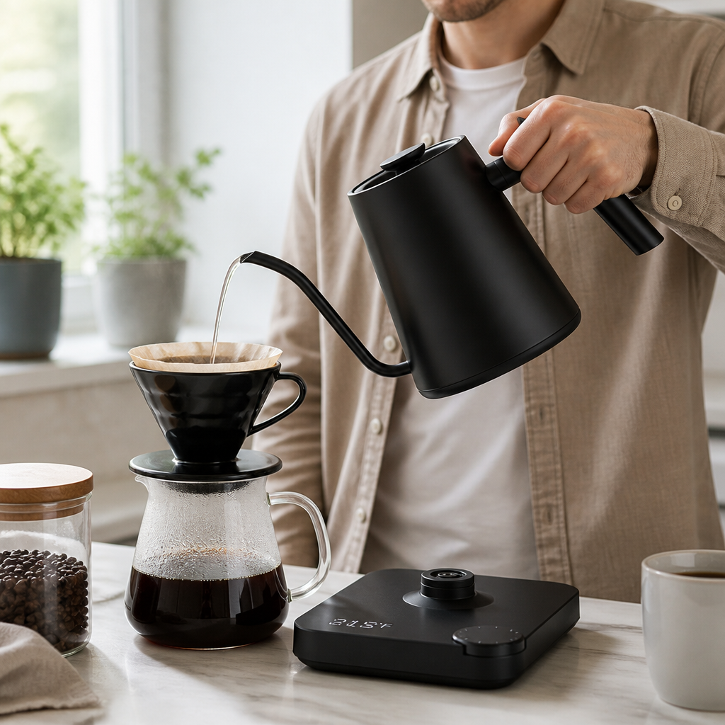 Gooseneck Electric Kettle Precision Temp Control Rotary Dial