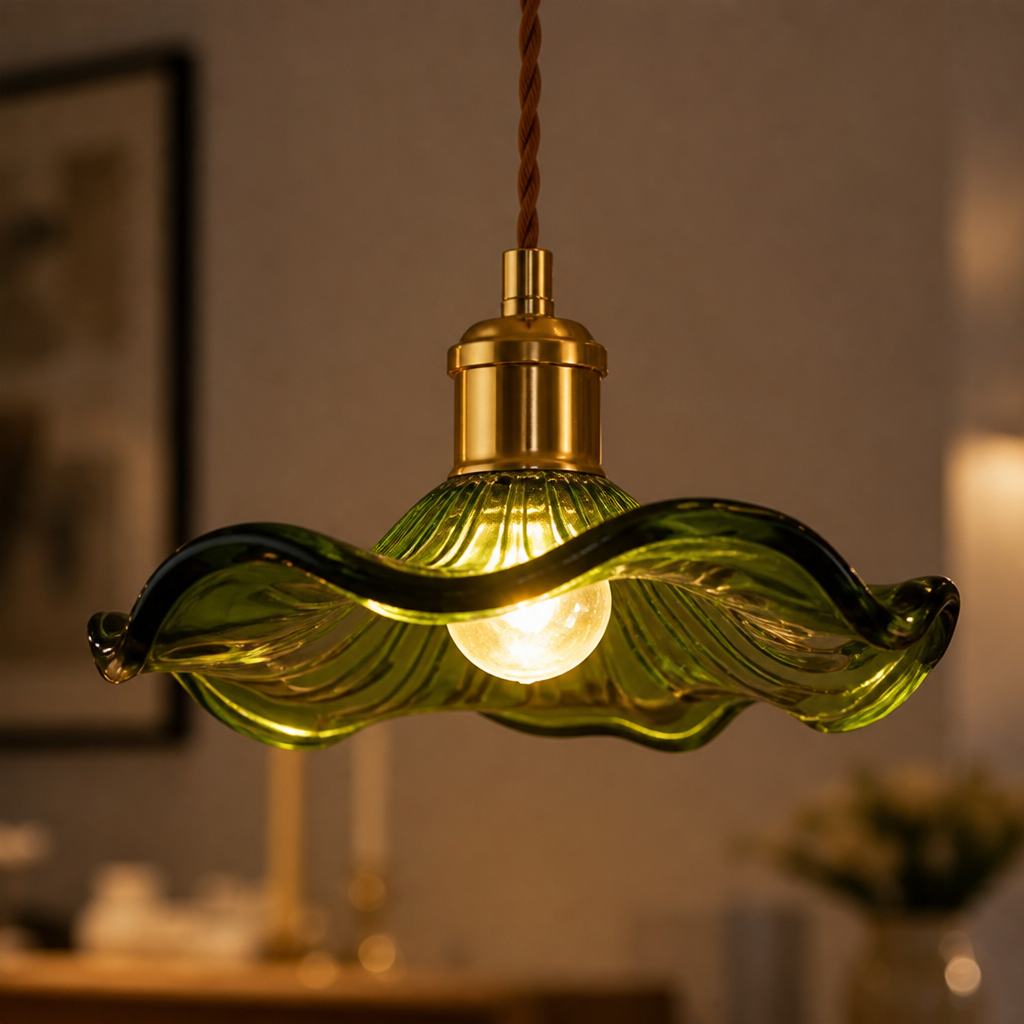 Green Lotus Leaf Pendant Light