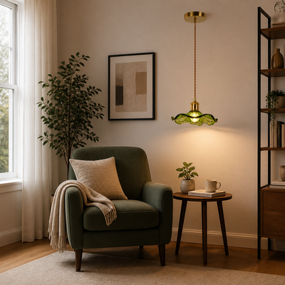 Green Lotus Leaf Pendant Light