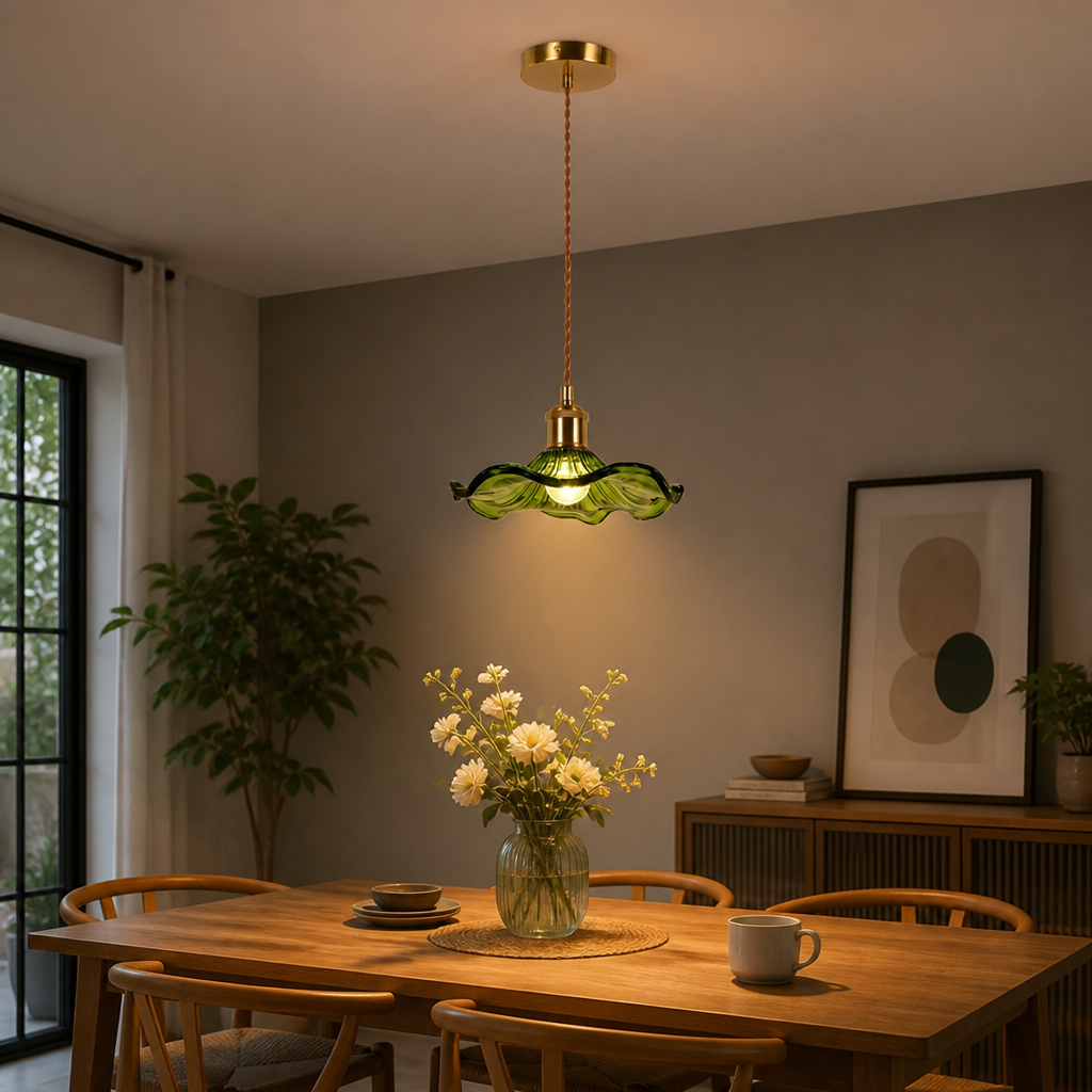 Green Lotus Leaf Pendant Light