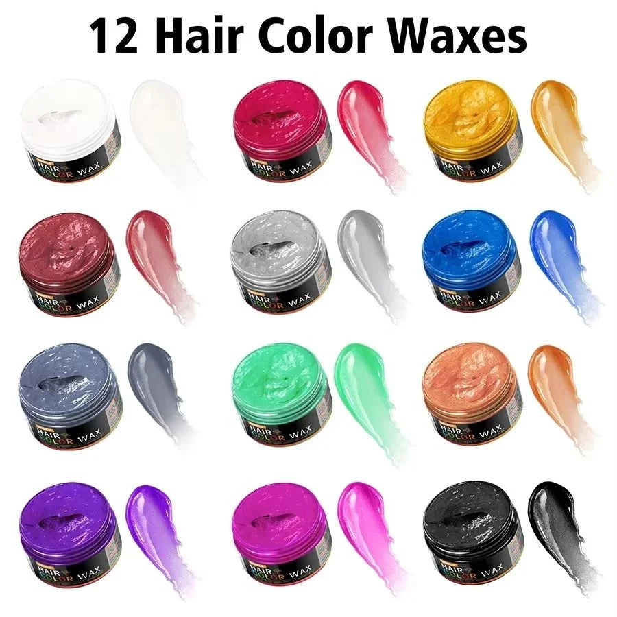 Hair Color Wax Opaque Water-Washable Finger-Apply